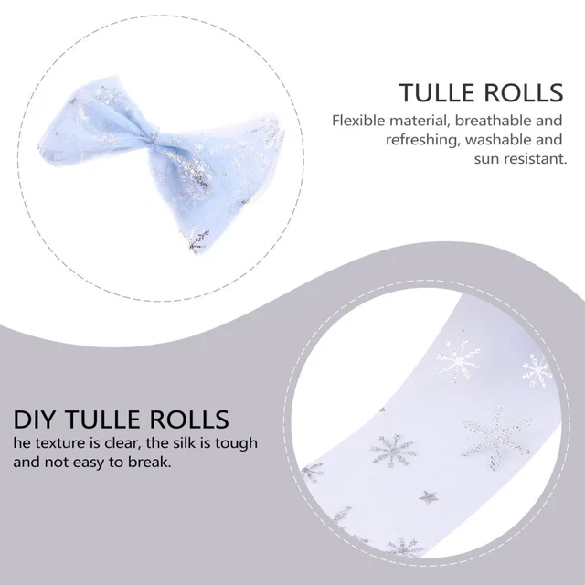 2 Sets Weihnachten Glitter Tüll Breite Satin Band Hochzeit Gaze Rolle 2
