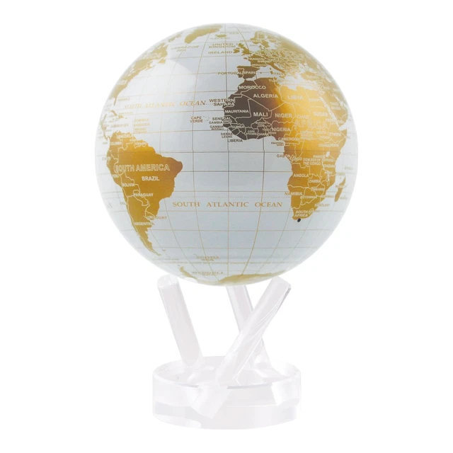 Mappamondo Mova Globe Diam 4,5 Bianco/Oro Art Mg-45-Wge