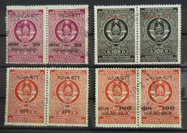 Slovenia c1950 Italy Trieste-VUJA STT Ovp. Yugoslavia Revenue Stamps - Pairs A3