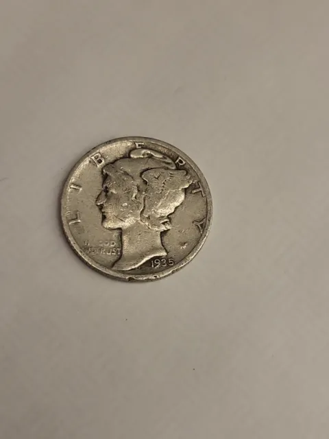 1935 Mercury 90% Silver Dime 10 Cents