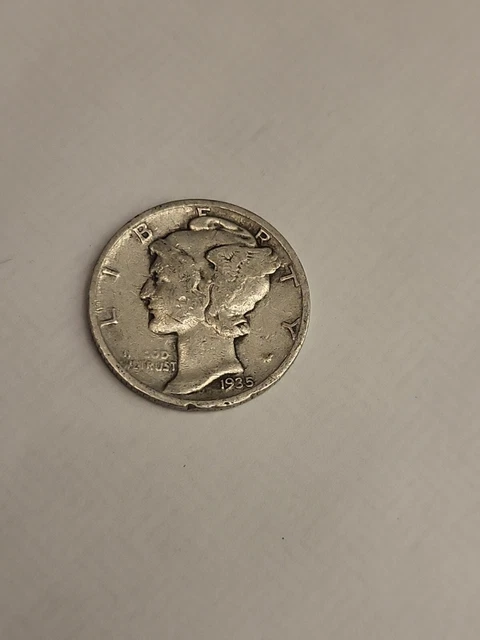1935 Mercury 90% Silver Dime 10 Cents
