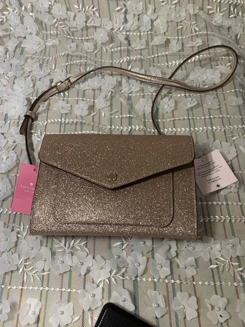 KATE SPADE NEW YORK Glitter Crossbody Bag Purse Rose Gold MSRP