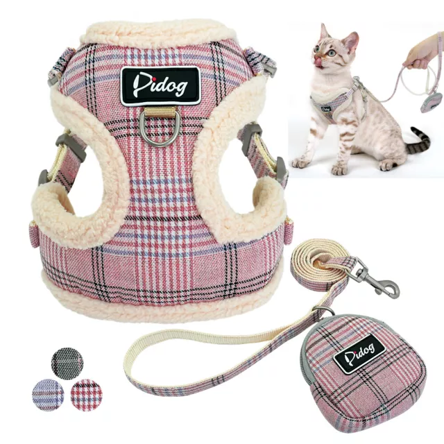 Cat Walking Jacket Harness&Leads&Treat Bag Set Escape Proof Pet Puppy Dog Vest