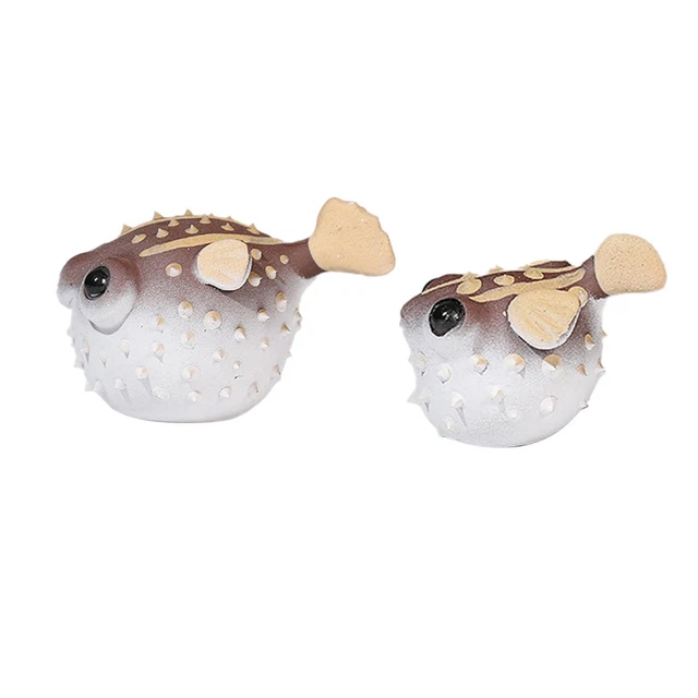 Thé Pet Ornement Puffer Poisson Statue Artisanat Creative Oeuvre Décorative