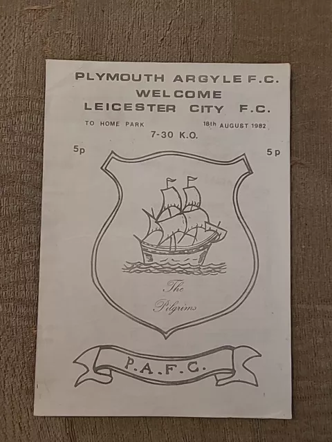 18.8.1982. Plymouth Argyle v Leicester City (Friendly).