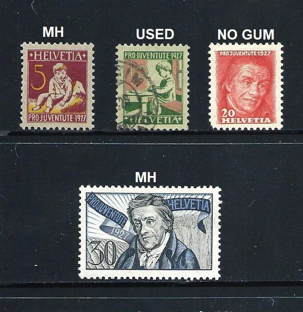 SWITZERLAND _ 1927 'PRO JUVENTUTE' SET of 4 _ MH-USED ____(821)