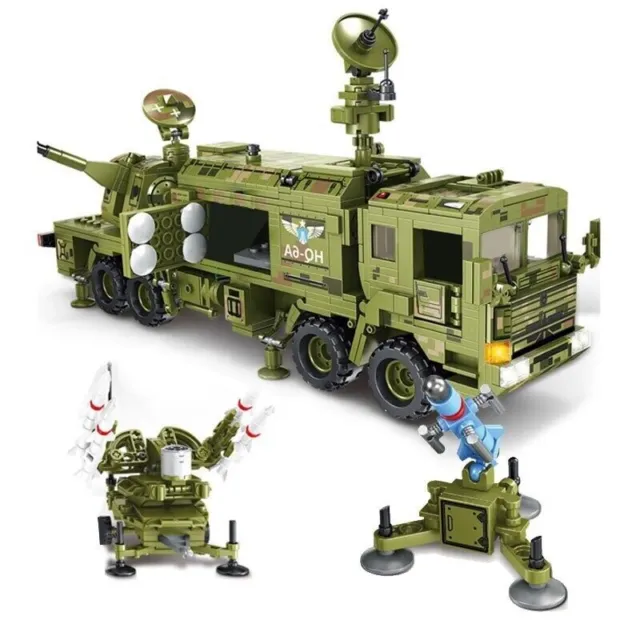 Building Blocks MOC Military WW2 Anti Missile System Truck Bricks Model Kids Toy