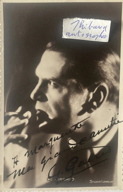 Autographe Signé Gustave Hamilton, Acteur Des Enfants Du Paradis, 1944, Paris