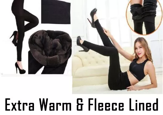 New Womens Ladies Winter Fleece Thermal Warm Stretchy Thick Full Length Leggings