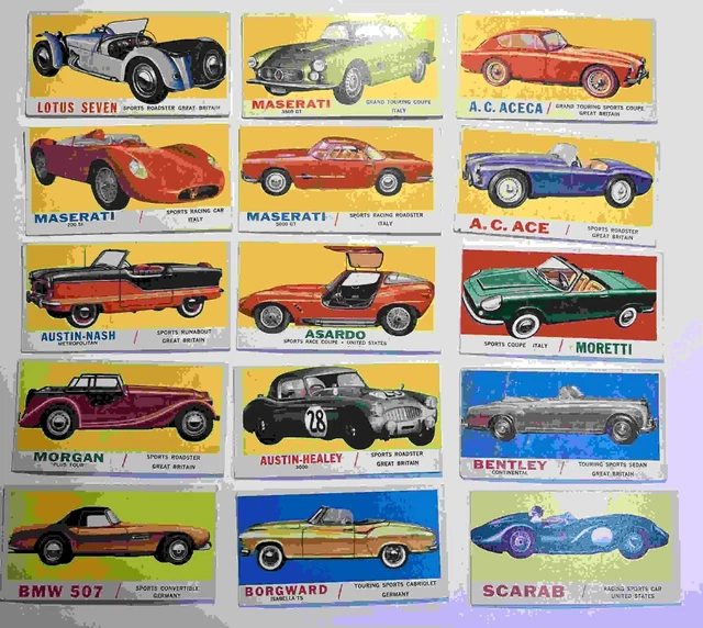 1961 Vintage Topps Sports Cars Cards  - lot of 32  VG Cond