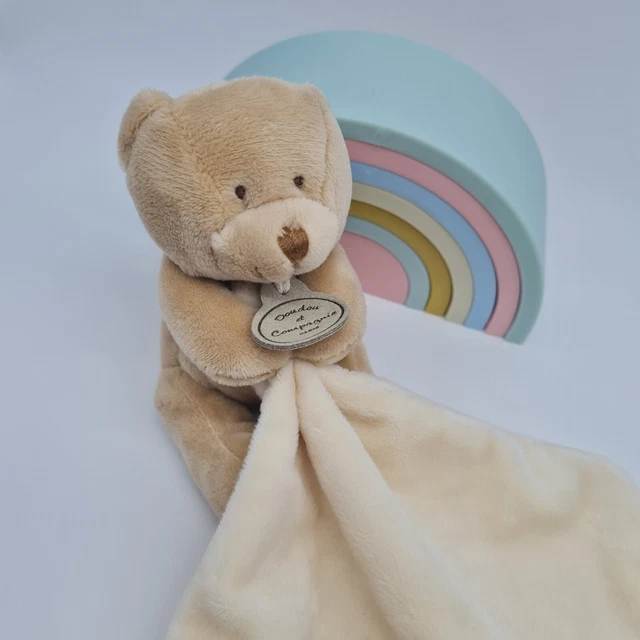 50 - Doudou Doudou et Compagnie ours marron mouchoir blanc beige NEUF 2