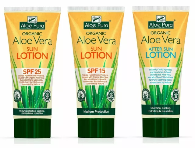 Aloe Pura Organic Vera Sun Tan Lotion SPF 15 25 50 Skin  cream lotion