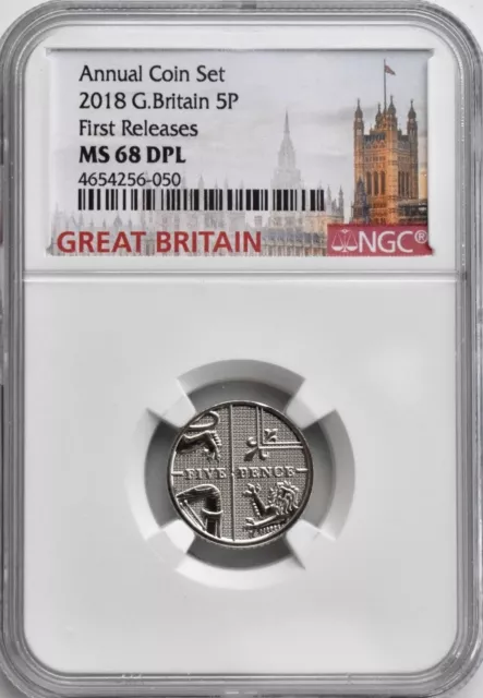 2018 5p Five Pence NGC MS68 DPL Great Britain Coin UK Top Population