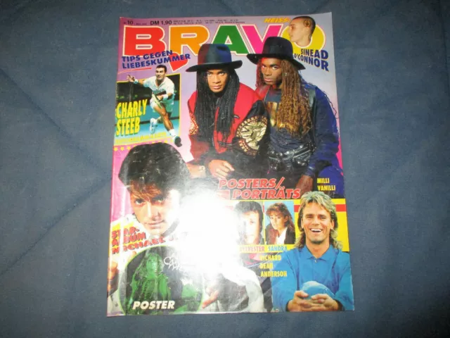 Bravo 1.3.1990 10/90 mit Sylvester Stallone Poster Heft komplett