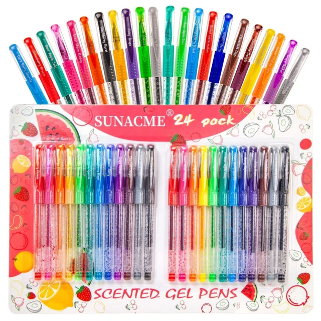 Fruity Scented Gel Pens, Sweet Scented Glitter Gel Pens, Cute School Supplies