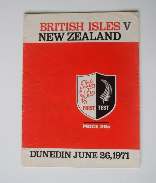 1971 British Lions Rugby Programme: 1st Test v New Zealand All Blacks, Dunedin