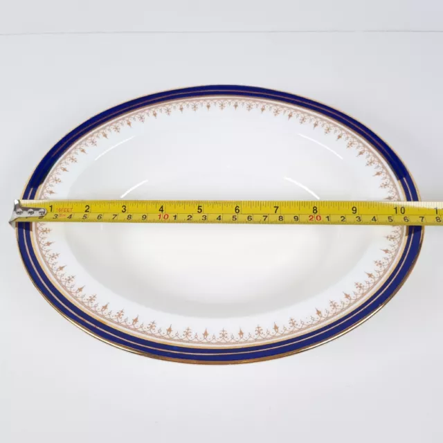 Aynsley Leighton Oval Vegetable Serving Bowl Cobalt & Gold Bone China England 3