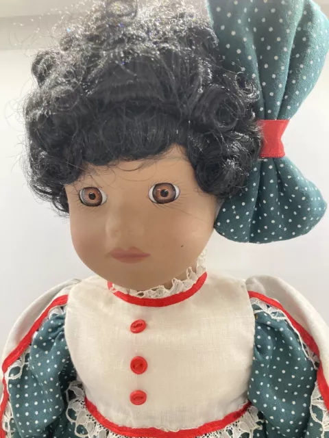 Vtg  Heritage Mint Ltd  Country Collection doll16" Porcelain African american 2
