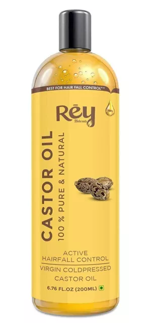 Rey Naturals Cold Pressed Castor Oil, 200ml - Pure & Virgin Grade