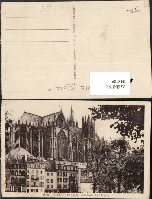 348409,Lothringen Moselle Metz Vue sur la Cathedrale et les Roches Kirche