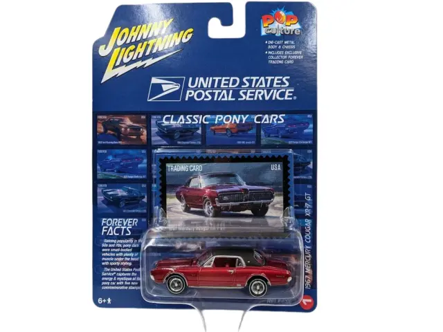 Johnny Lightning 1967 Mercury Cougar XR-7 GT USPS 1:64 Die-cast Cars Model Toys