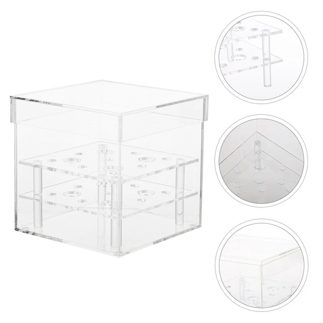 Caja de flores acrílico joyería caja de regalo caja de almacenamiento con tapa transparente