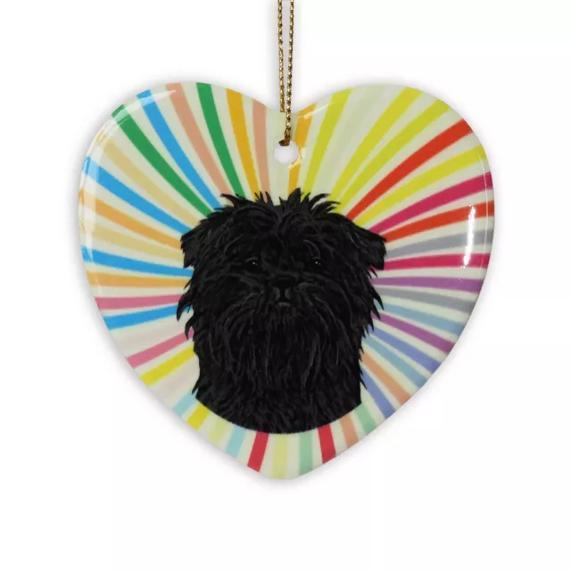 Affenpinscher Heart Ornament - Ceramic