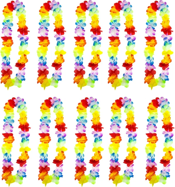 Fascia Per Capelli Con Fiori Hawaiani - Corona Di Rose In Stoffa - 4 Pezzi Assortiti Per Matrimoni, Hawaii E Decorazioni