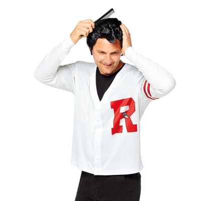 GRASSO UFFICIALE Danny Zuko Rydell Alta Maglione T-Birds Da Uomo Costume 