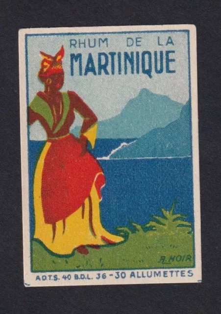 Ancienne  étiquette   allumettes France BN1557967  Rhum de la Martinique Femme
