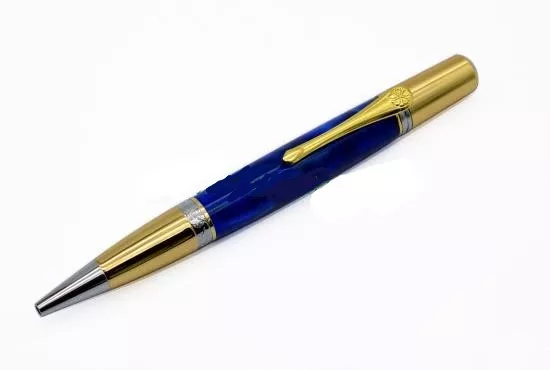 Chrome & Gold Accents Gallant Pen Woodturning Kit