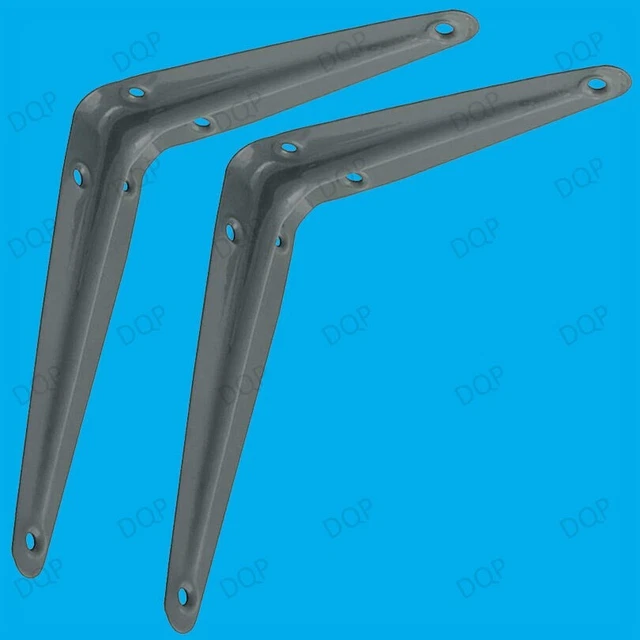 10 staffe di supporto per scaffalature in metallo grigio Londra, 8 taglie