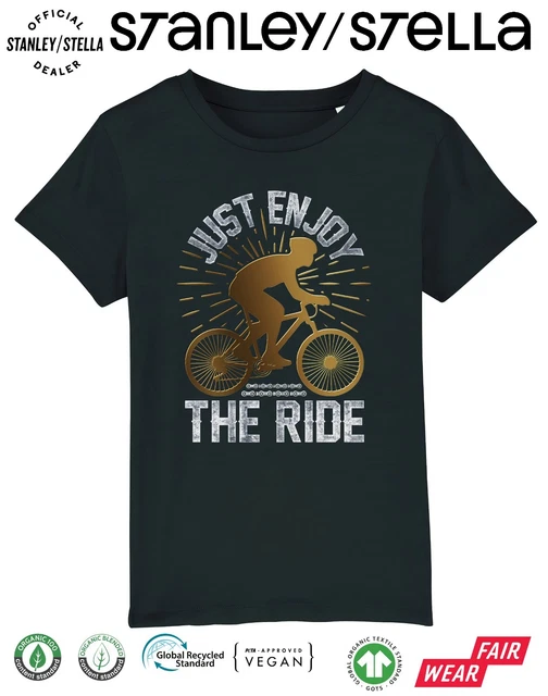 Kids Cyclist T-Shirt Cycling Just Enjoy The Ride Bicycle Organic Tee Boys Girls