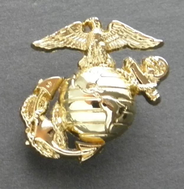 Us Marine Corps Enlisted Lapel Pin 1 Inch Eagle Globe Anchor Gold Colored