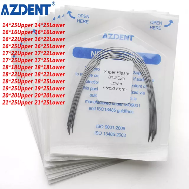 10X AZDENT Dental Orthodontic Super Elastic Niti Arch Wires Rectangular Ovoid