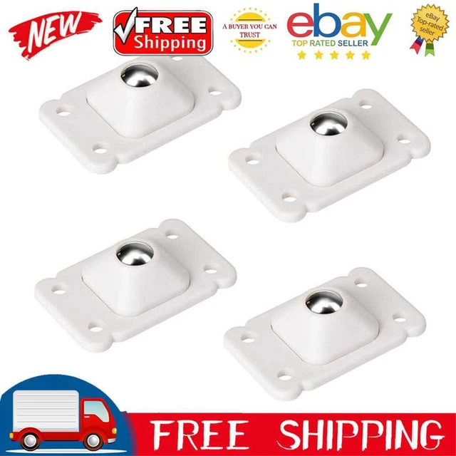 4pcs Stainless Steel Self-Adhesive Universal Pulley Caster Pulleys (White)