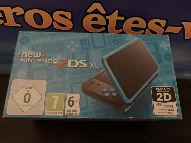 New Nintendo 2DS XL Game Console System BLACK TURQUOISE BLUE NEUVE NEW SEALED 2
