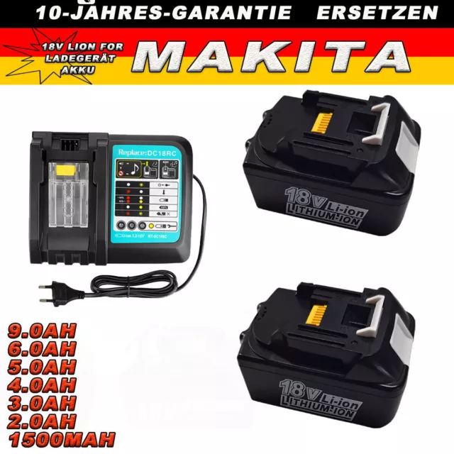 2x replace 18V 50Ah Akku Für Makita BL1860 LXT BL1850B BL1830 Anzeige+Ladegerä