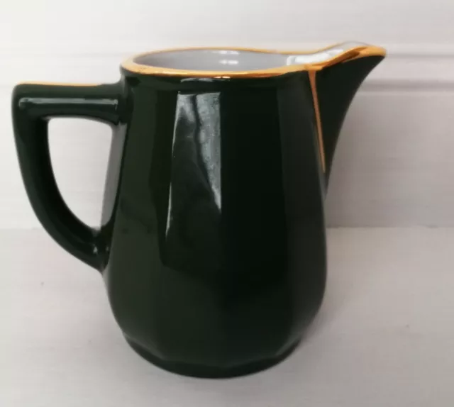 Apilco Jug - green and gold  small milk jug or large creamer