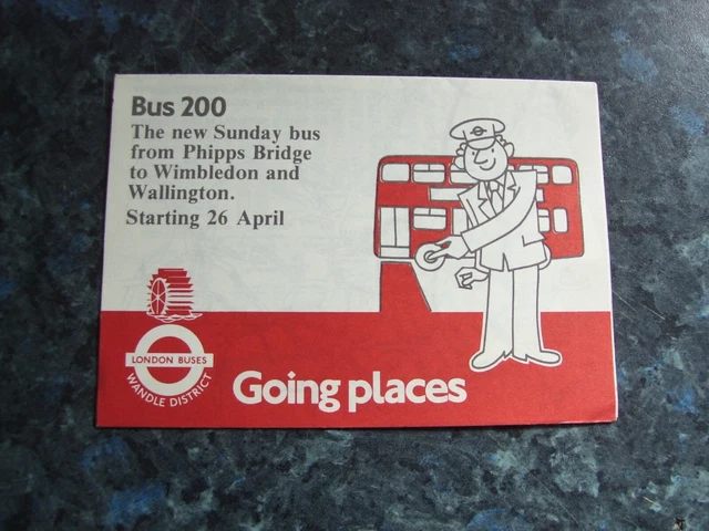 LONDON BUSES WANDLE DISTRICT Bus Timetable Route 200 Undated Used Con london-buses-wandle-district-bus-timetable-route-200-undated-used-con