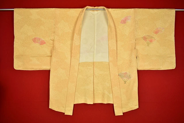 Vintage Japanese Kimono Silk Antique BORO HAORI Kusakizome Dyed/B691/555