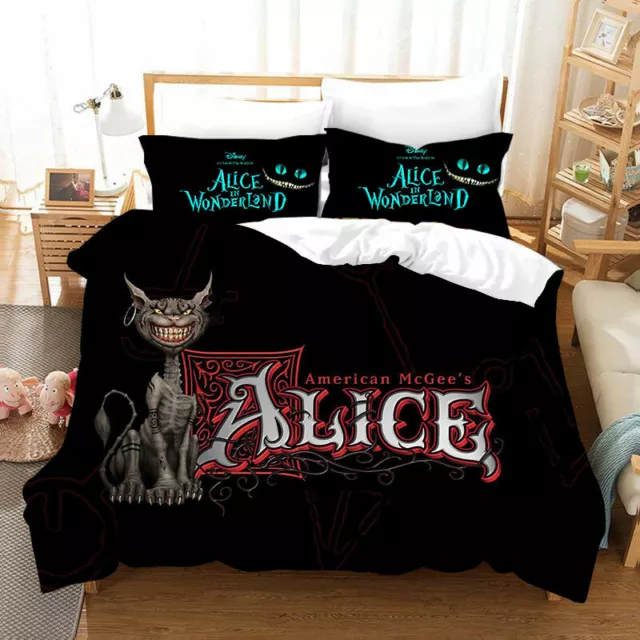 Alice in Wonderland Bedding Set Quilt Duvet Cover Pillowcase Single Double Queen