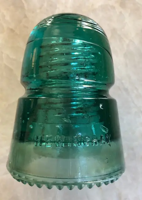 Antique Hemingray No. 21 Insulator, Teal Green,  Beehive with Sharp Drip Points