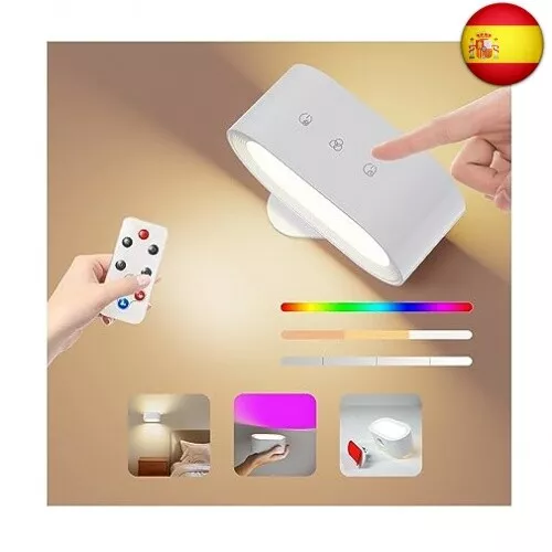 Coollamp Lámpara de pared a pilas, Lámpara de pared LED con mando a distancia y