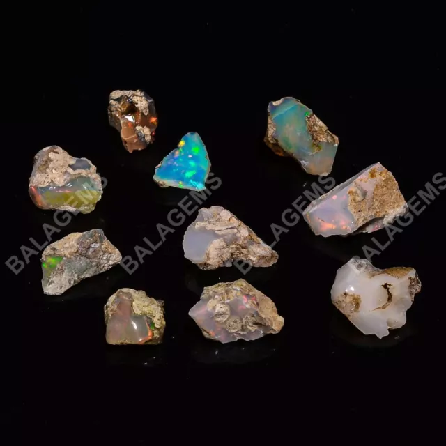 40.00 Cts 100% Natural Tempting Ethiopian Opal 11X10 16X13 MM Rough Lot Gemstone
