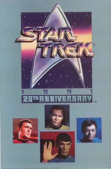 Star Trek Classic TV Series 25th Anniversary Command Logo and Cast Poster UNUSED