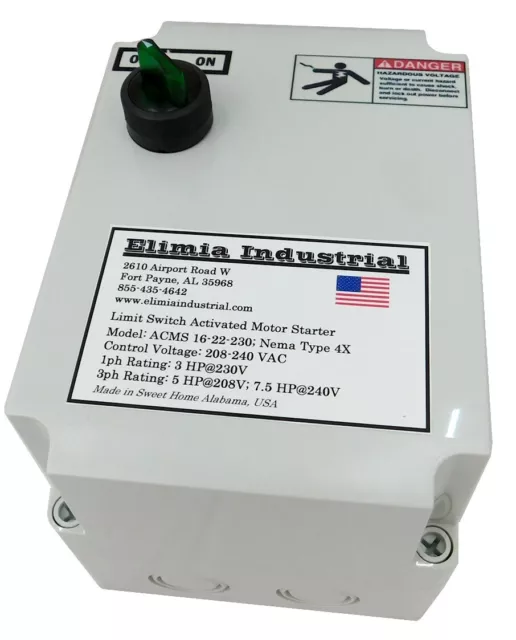 Elimia ACMS 12-18-230LCS 5 HP 230V Air Compressor Motor Starter Nema 4X UL 508A