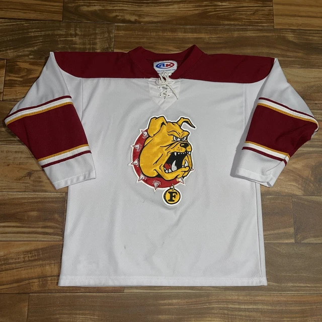 Vintage Ferris State University YOUTH XL Hockey Jersey Michigan Bulldogs Rare