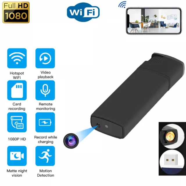 HD 1080P Mini Security Camera Lighter USB DV DVR Video Recorder Night Camcorder