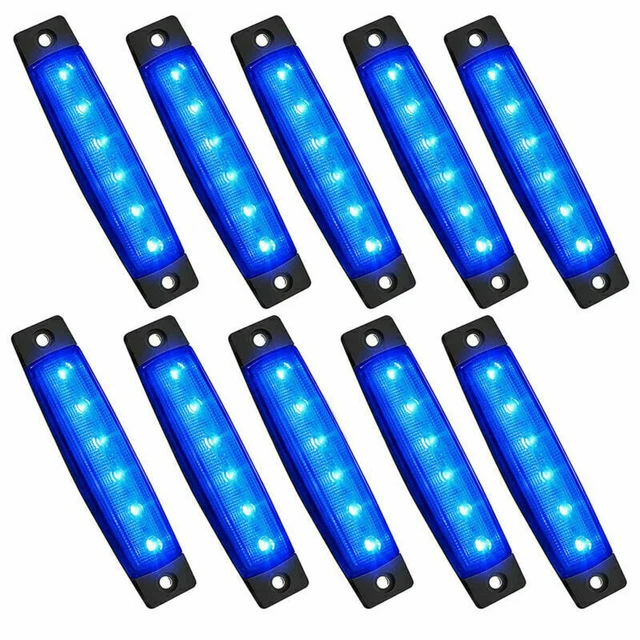 10x Marine Boat 6 LED Lamp Cabin Deck Courtesy Light Stern Transom Lights Blue